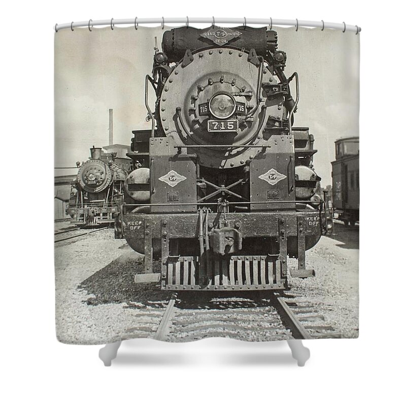 Train Shower Curtain featuring the photograph Engine 715 by Jeanne May