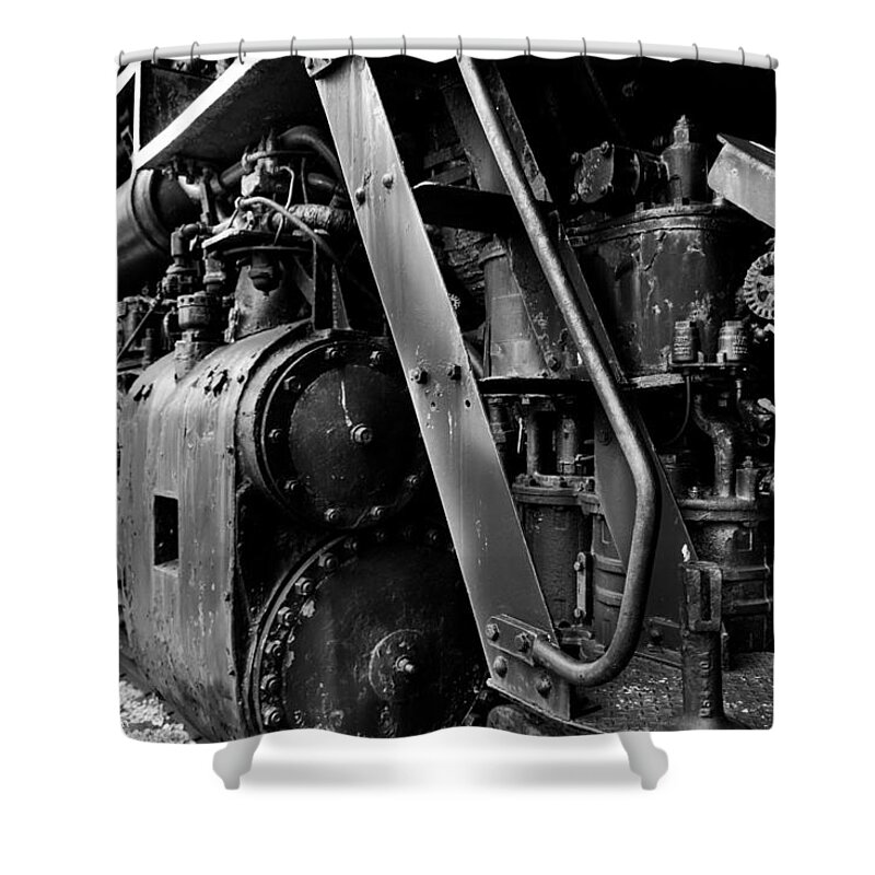 Engine Shower Curtain featuring the photograph Engine left front by Matt Munsell