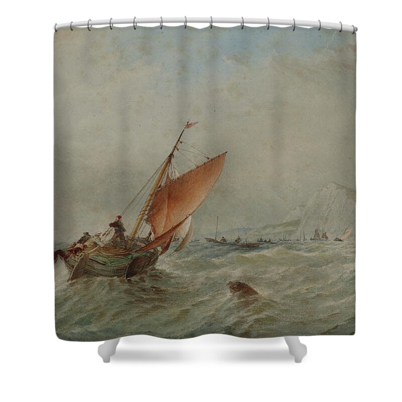 Marine Shower Curtain featuring the painting England by Marine
