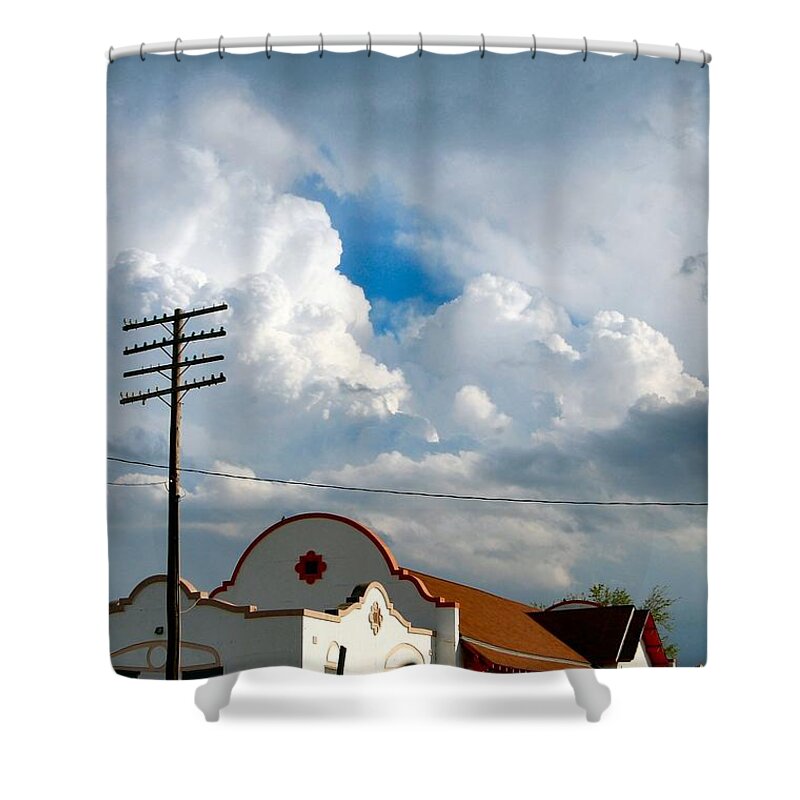 Railroad Shower Curtain featuring the photograph Enid America Depot by Anjanette Douglas