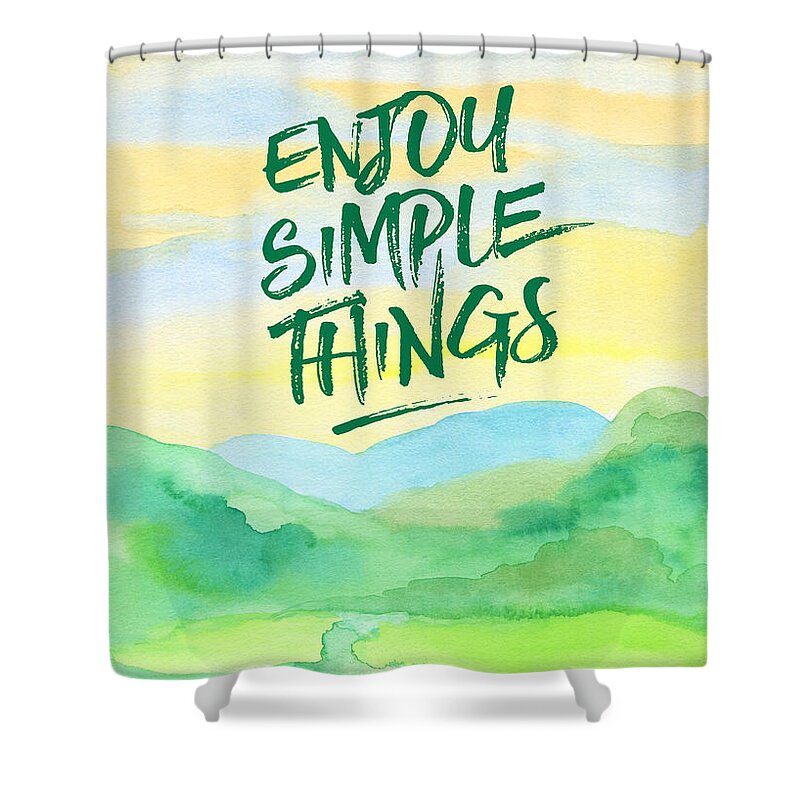 Enjoy Simple Things Rice Paddies Watercolor Painting Shower Curtain For Sale By Beverly Claire Kaiya