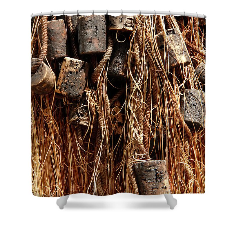 Enkhuizen Shower Curtain featuring the photograph Enkhuizen Fishing Nets by KG Thienemann