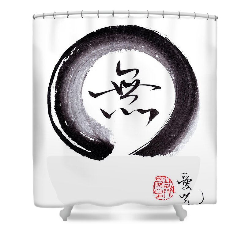 Enso Shower Curtain featuring the painting Nothingness by Oiyee At Oystudio