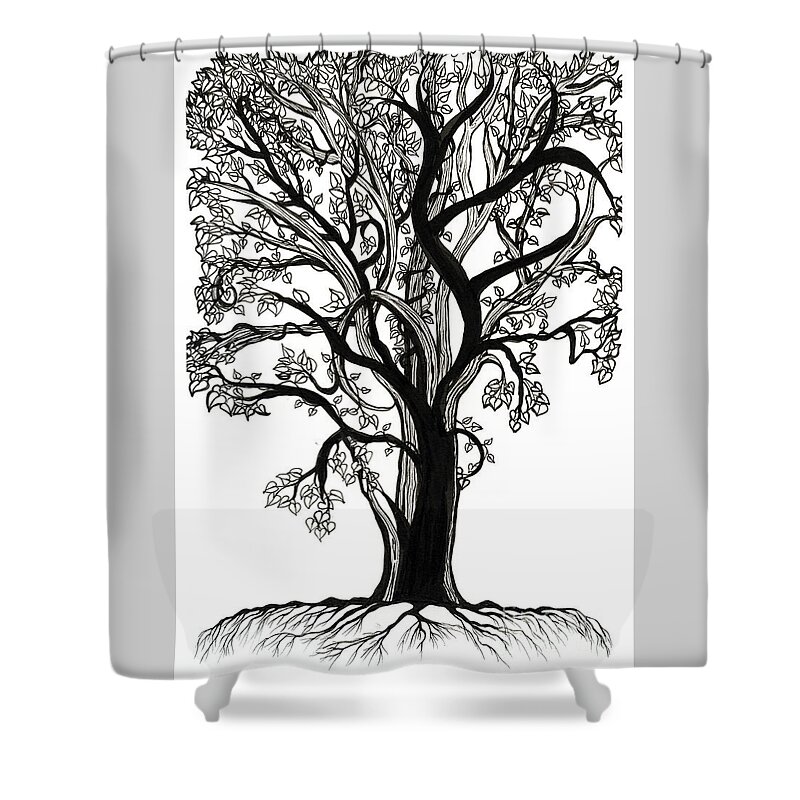 Trees Shower Curtain featuring the drawing Entangled by Danielle Scott
