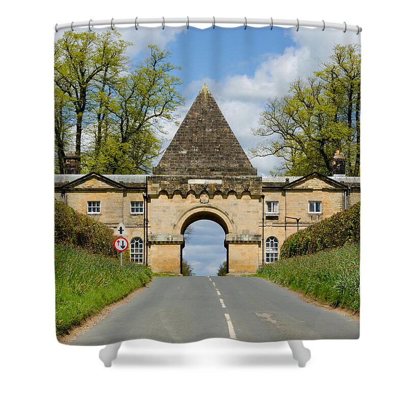 Burghley Shower Curtain featuring the photograph Entrance to Burghley House by Shanna Hyatt