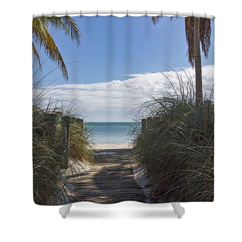 Smathers Shower Curtain featuring the photograph Entrance to Smathers Beach by Bob Slitzan