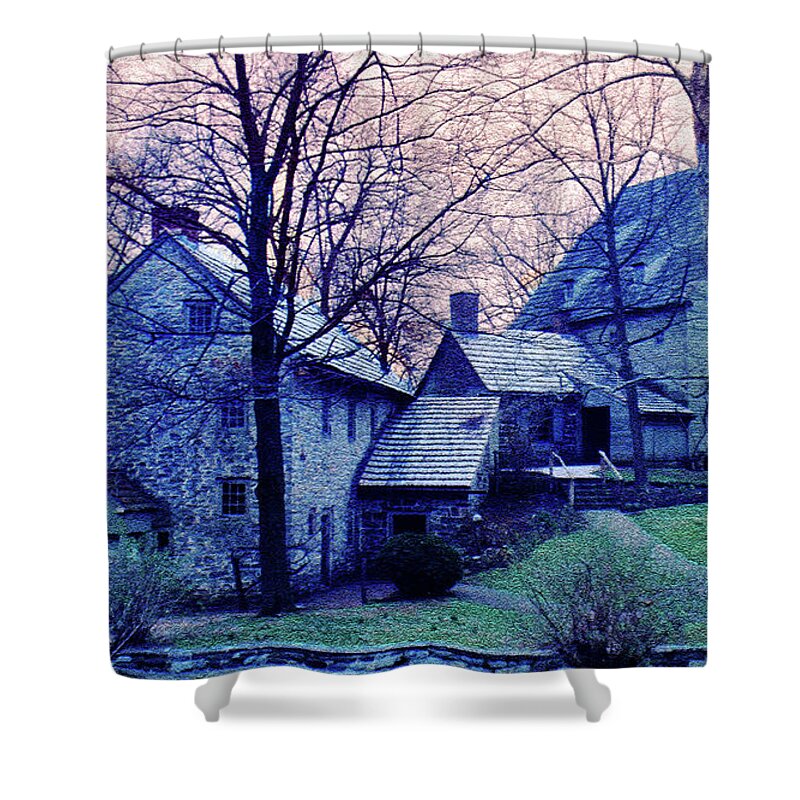 Religious Shower Curtain featuring the photograph Ephrata Cloister by Lydia Holly