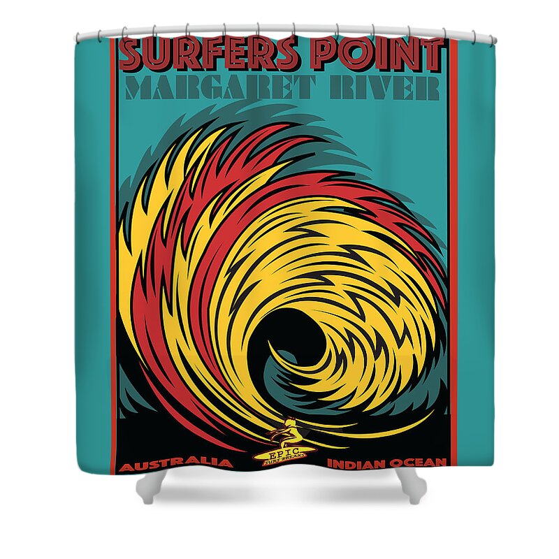 Surfing Shower Curtain featuring the digital art Surfing Surfers Point Margaret River Australia by Larry Butterworth
