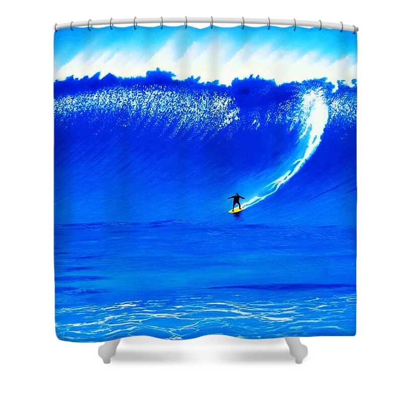 Surfing Shower Curtain featuring the painting Oregon 2010 by John Kaelin