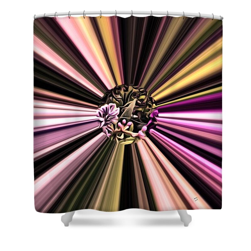 Eruption Of Color Shower Curtain featuring the painting Eruption Of Color by Marian Lonzetta