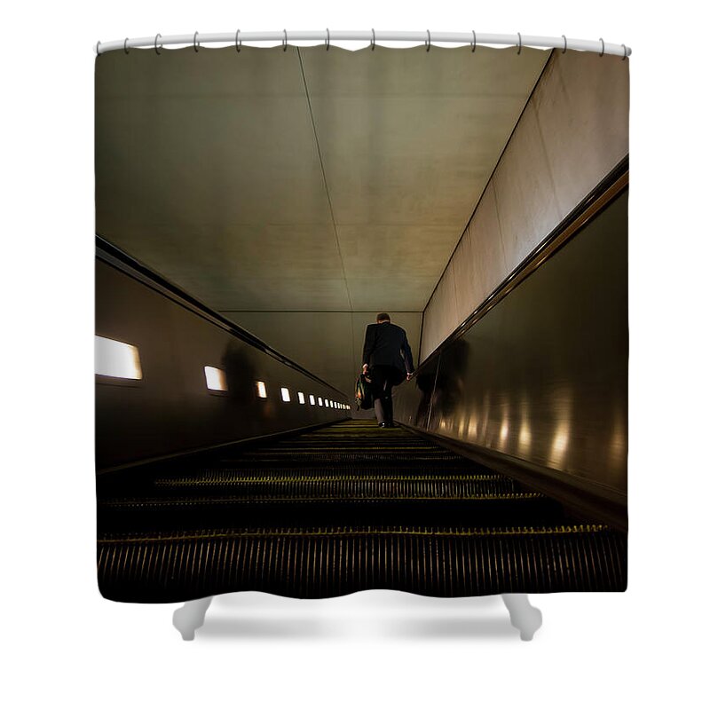 Escalator Shower Curtain featuring the photograph Escalation by Daniel Murphy