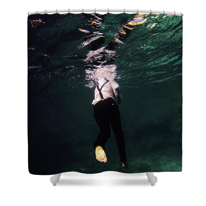 Swim Shower Curtain featuring the photograph Escape II by Gemma Silvestre