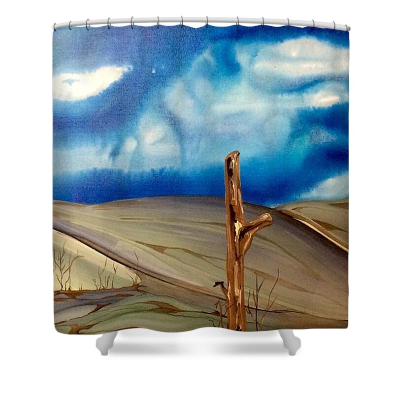 Landscape Shower Curtain featuring the painting Escape by Pat Purdy