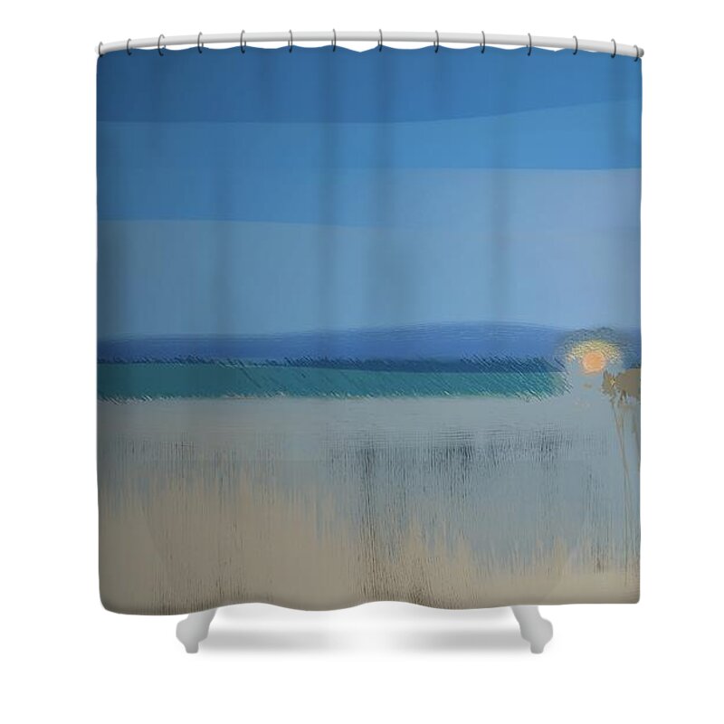 Abstract Shower Curtain featuring the digital art Essentials by Gina Harrison