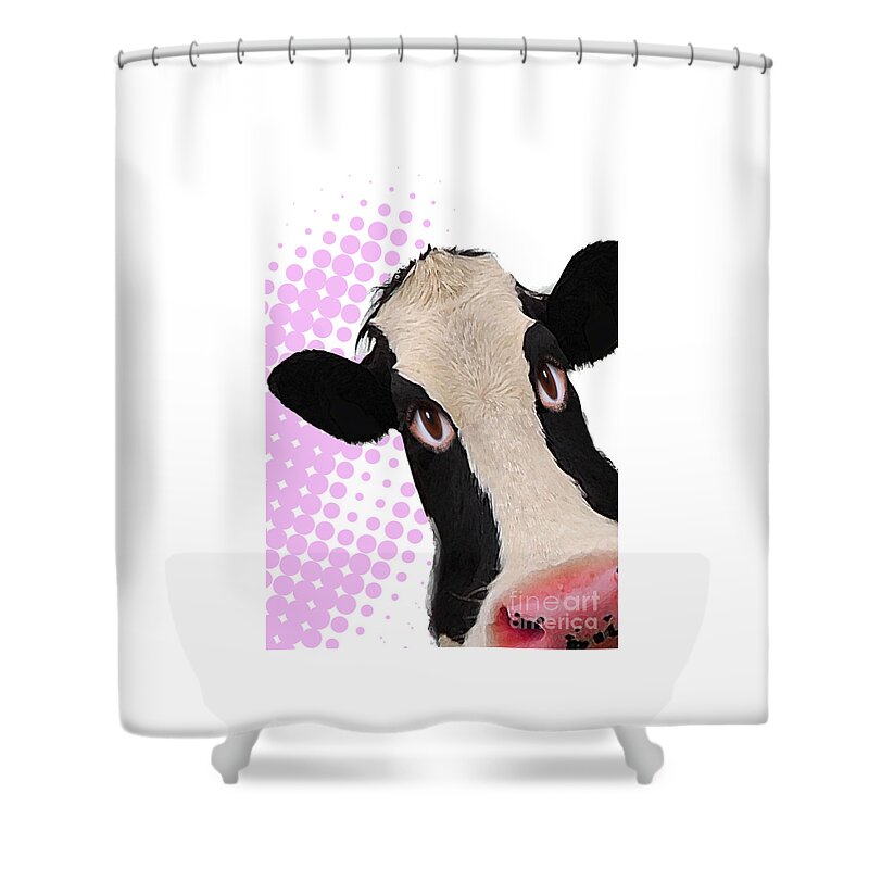 Cow Shower Curtain featuring the digital art Essex Cow by Roger Lighterness