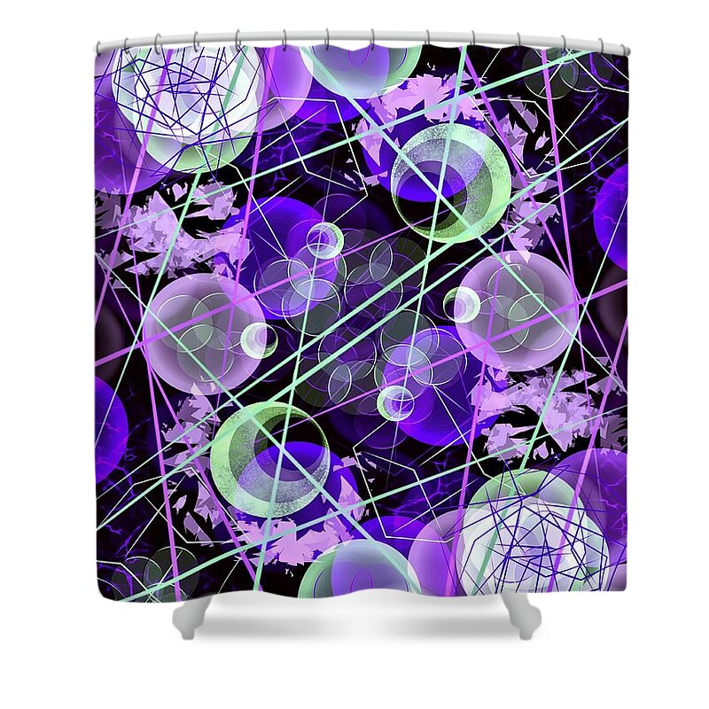 Eternal Optimism Abstract Shower Curtain featuring the digital art Eternal Optimism by Laurie's Intuitive