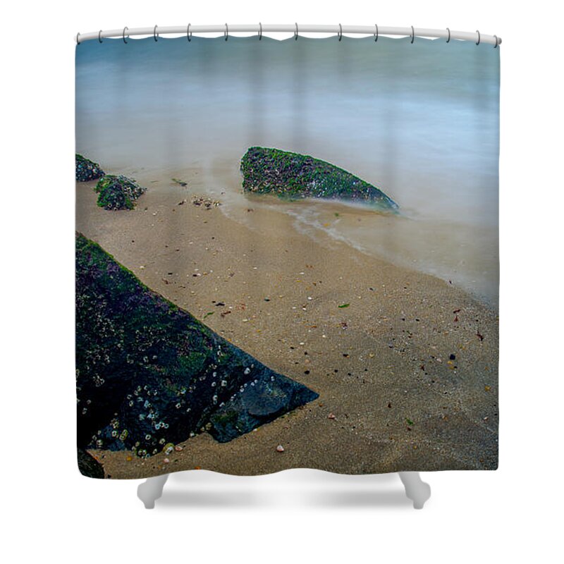Misty Beach. Long Exposure Shower Curtain featuring the photograph Ethereal by Jim DeLillo