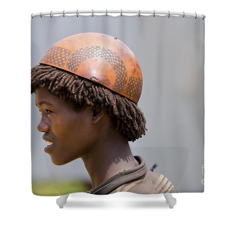 Ethiopia Shower Curtain featuring the photograph Ethiopia Omo region Ari Tribe children by Eyal Bartov