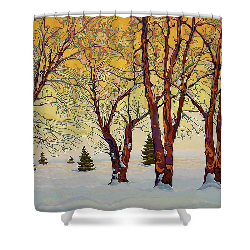 Euphoric Shower Curtain featuring the painting Euphoric TreeQuility by Amy Ferrari