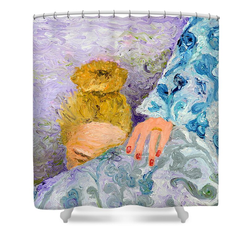 Blondie Shower Curtain featuring the painting Eva by Chiara Magni