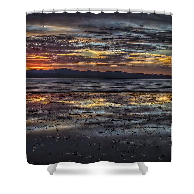 Lake Tahoe Shower Curtain featuring the photograph Evening Colors by Mitch Shindelbower