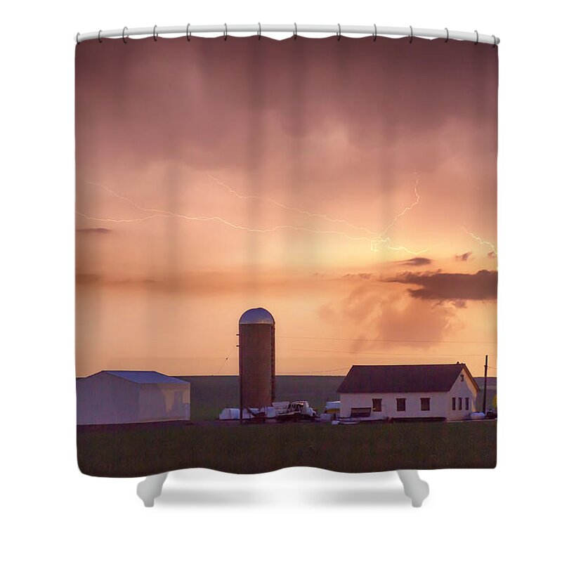 Country Shower Curtain featuring the photograph Evening Country Storm by James BO Insogna