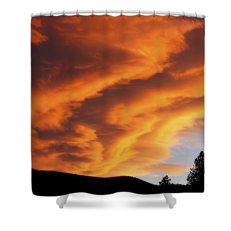 Colorado Shower Curtain featuring the photograph Evening Fire by Kristin Davidson