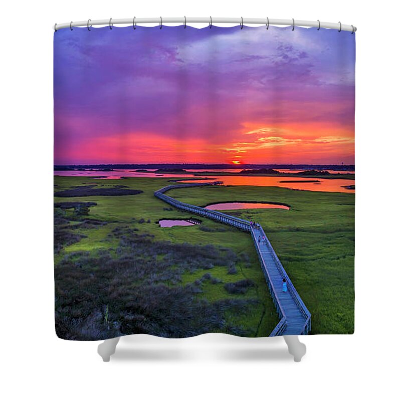 Sunset Shower Curtain featuring the photograph Evening Hues by DJA Images