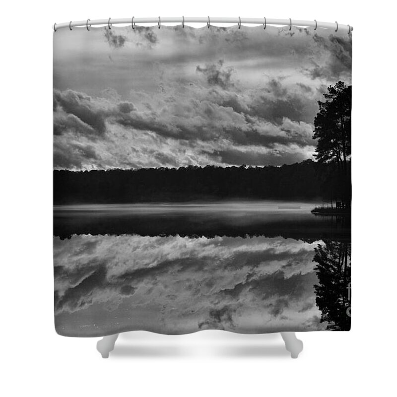 Lake Shower Curtain featuring the photograph Evening Mist by Randy Rogers