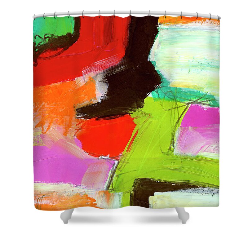  Jane Davies Shower Curtain featuring the painting Event#1 by Jane Davies