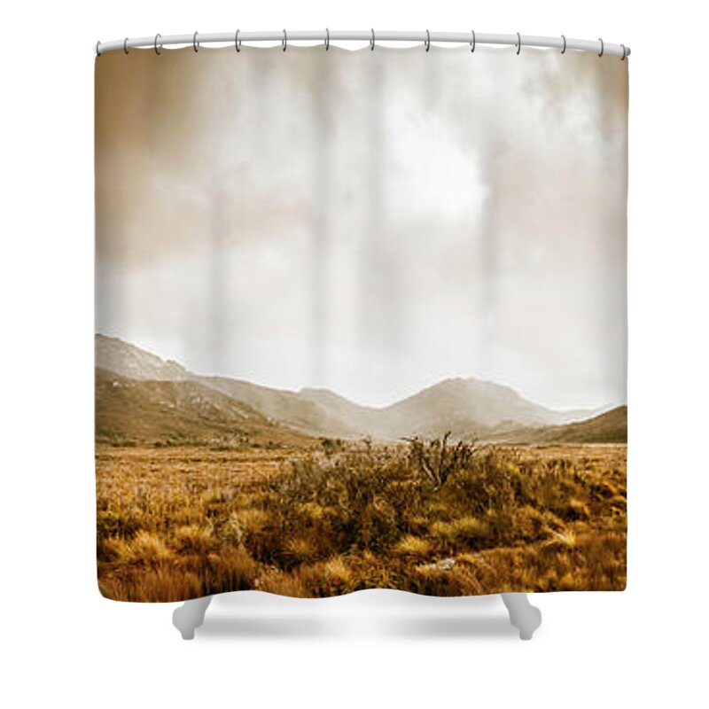 Landscape Shower Curtain featuring the photograph Ever expansive Tasmania by Jorgo Photography
