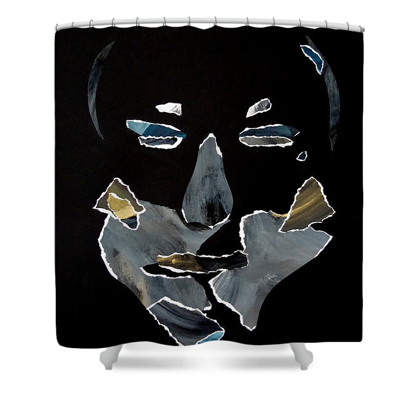 Face Shower Curtain featuring the mixed media Every life is a moment in time by Jolly Van der Velden