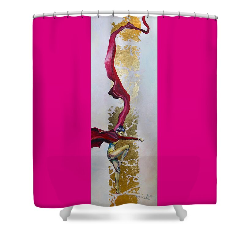 Dance Shower Curtain featuring the painting Exhale. by Ksenia VanderHoff