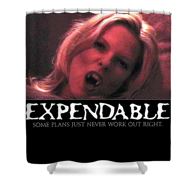 Vampire Shower Curtain featuring the digital art Expendable 1 by Mark Baranowski