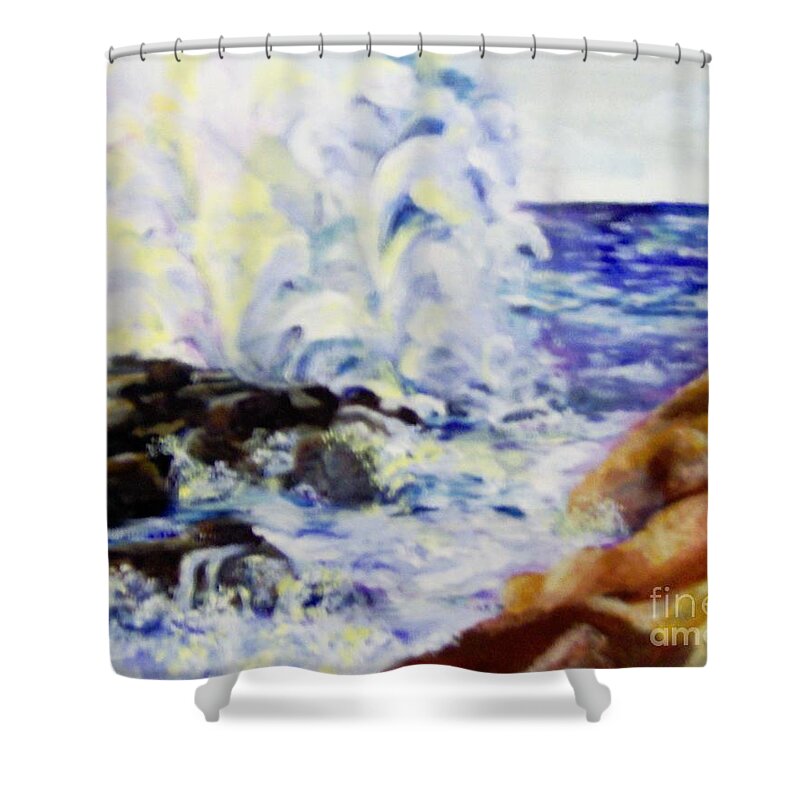 Waves Shower Curtain featuring the painting Explode by Saundra Johnson