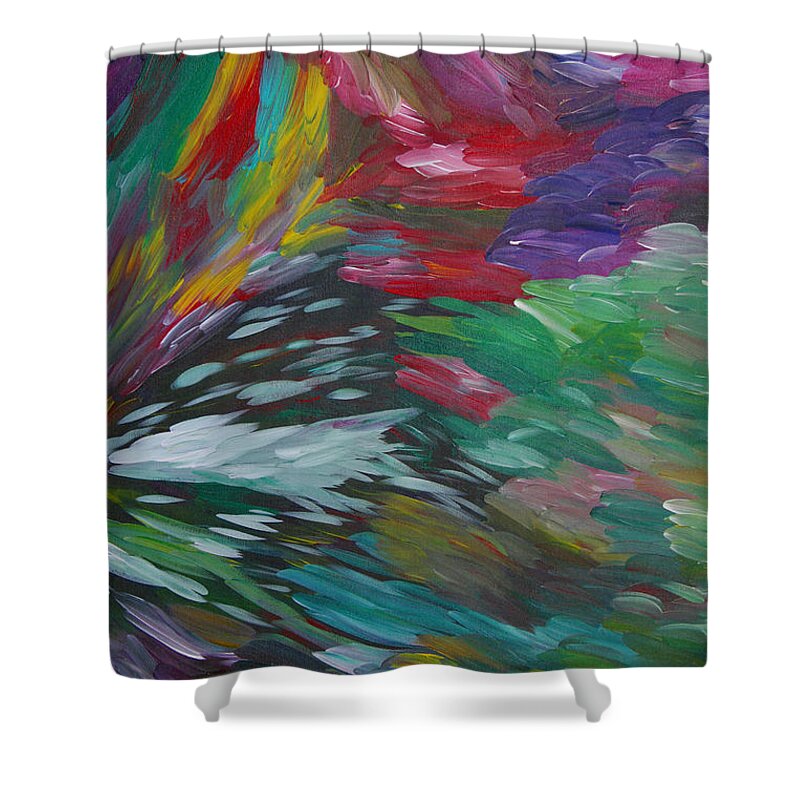 Fusionart Shower Curtain featuring the painting Explosion by Ralph White