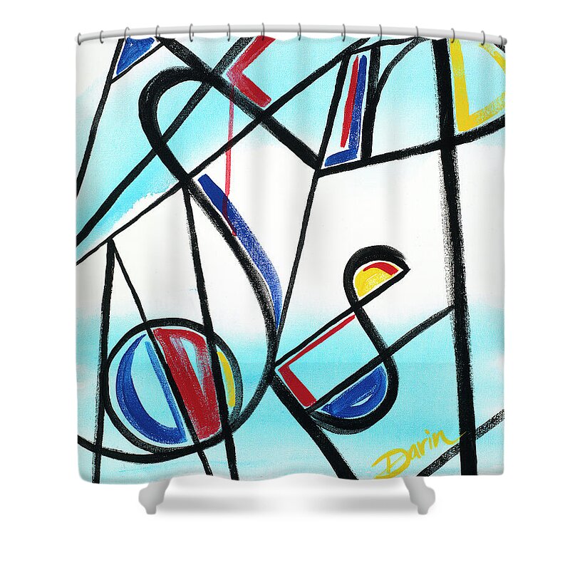 Express Shower Curtain featuring the painting Expression by Darin Jones