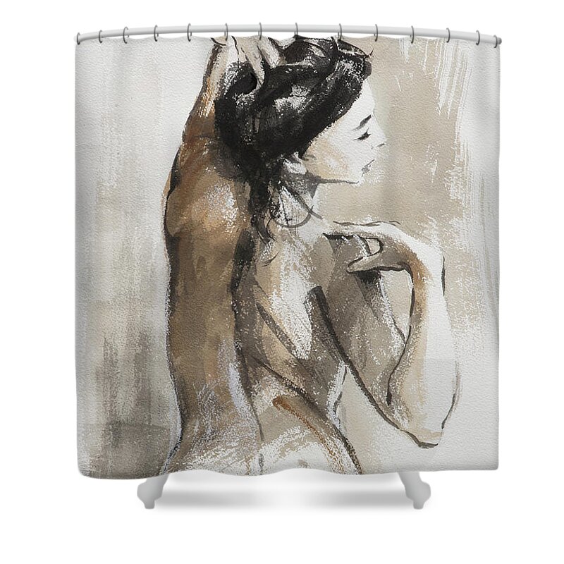Woman Shower Curtain featuring the painting Expression by Steve Henderson