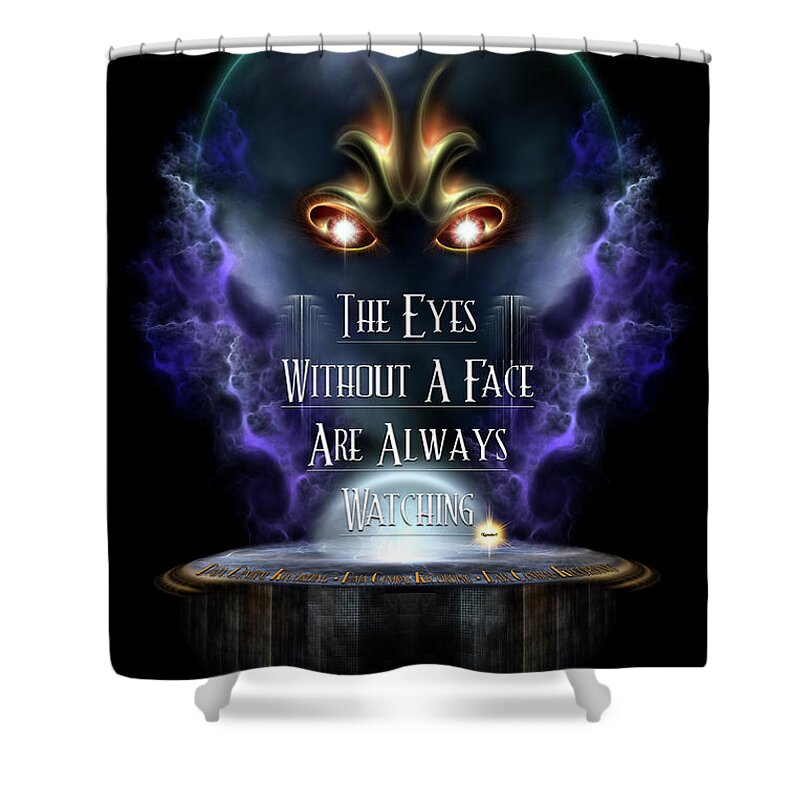 Spying Shower Curtain featuring the digital art Eyes Without A Face ROO by Rolando Burbon