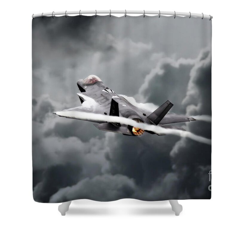 F35. F-35 Shower Curtain featuring the digital art F-35 Ribbons by Airpower Art
