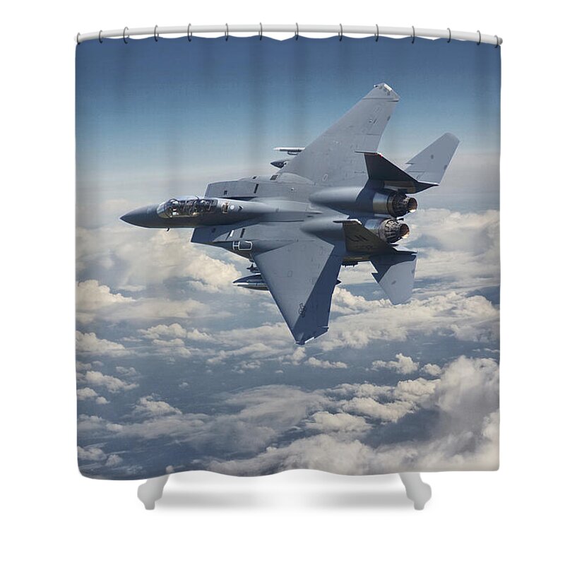Aircraft Shower Curtain featuring the photograph F15 - E Strike Eagle by Pat Speirs