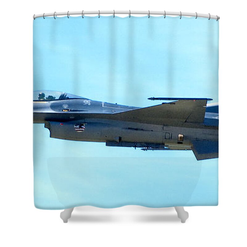 F16 Shower Curtain featuring the photograph F16 by Greg Fortier