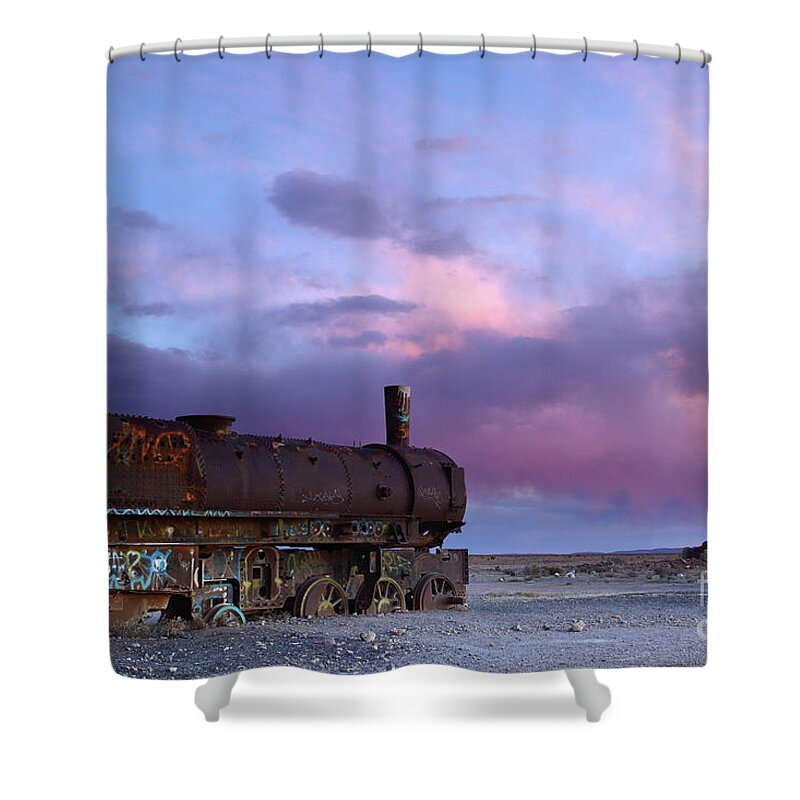 Old Trains Shower Curtain featuring the photograph Facing an Uncertain Future by James Brunker