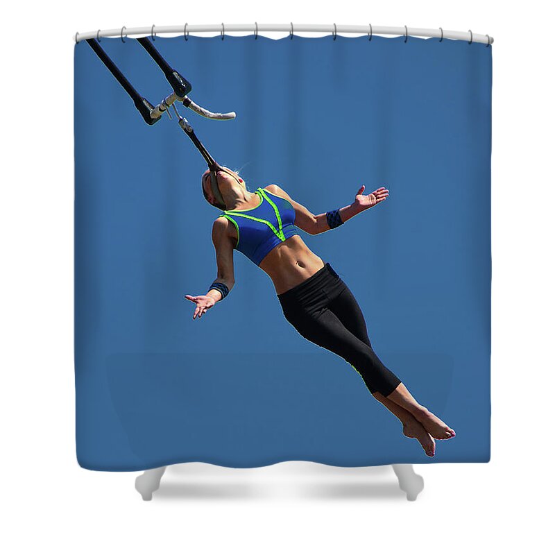 Stunt Shower Curtain featuring the photograph Fair Stunt by Mike Martin