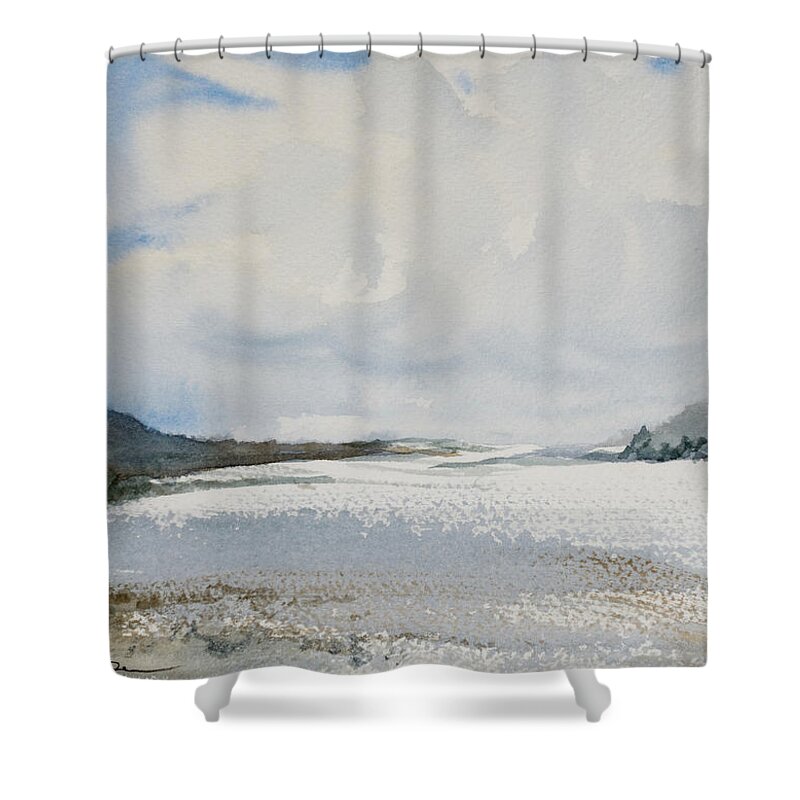 Afternoon Shower Curtain featuring the painting Fair Weather or Foul? by Dorothy Darden