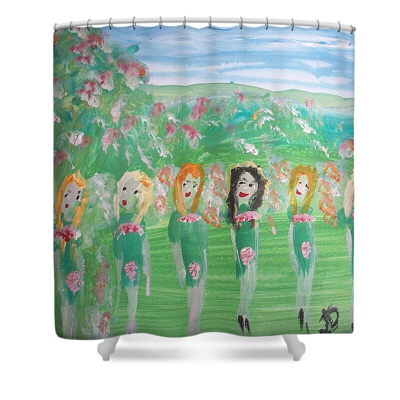 Irish Shower Curtain featuring the painting Fairy Irish Jig by Judith Desrosiers