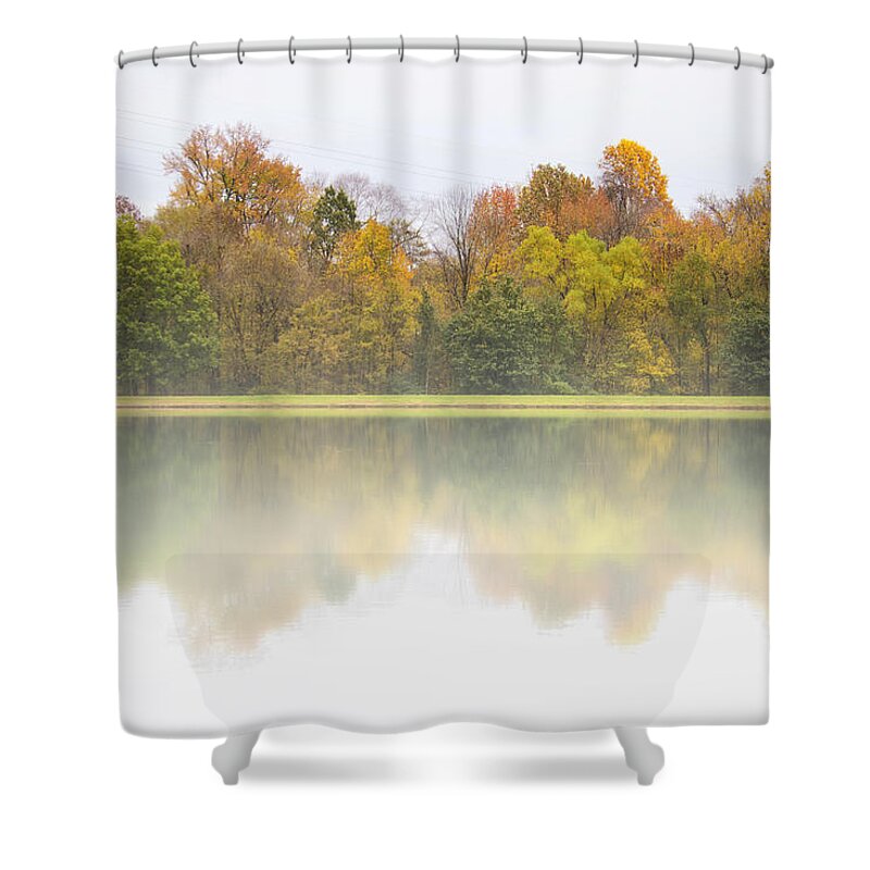 Canon T3i Shower Curtain featuring the photograph Fall and Fog by Ben Shields