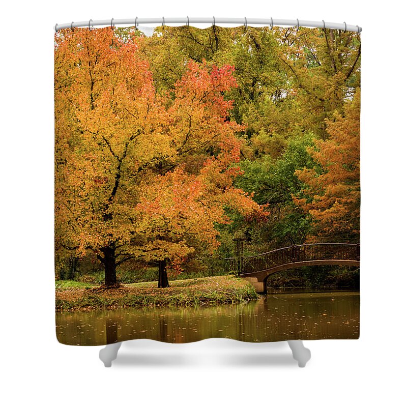 Jay Stockhaus Shower Curtain featuring the photograph Fall at the Arboretum by Jay Stockhaus