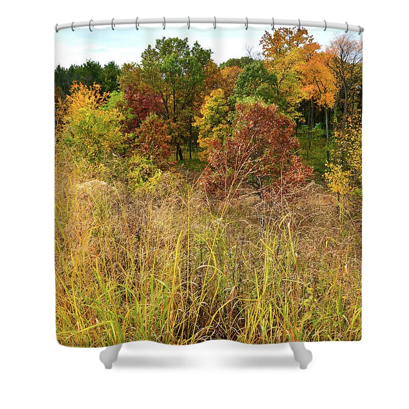 Mchenry County Shower Curtain featuring the photograph Fall Color Comes to Bull Valley by Ray Mathis