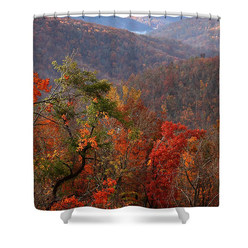 Ponca Shower Curtain featuring the photograph Fall Color Ponca Arkansas by Michael Dougherty